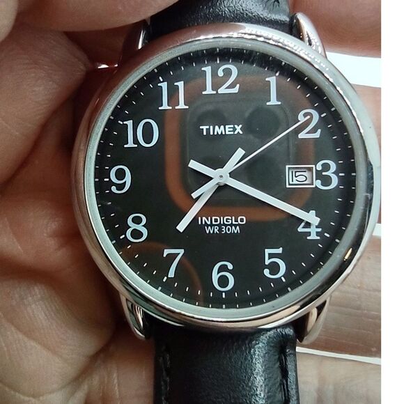 Timex Indiglo Black Face Date Vintage Watch T2N370 - Picture 1 of 13